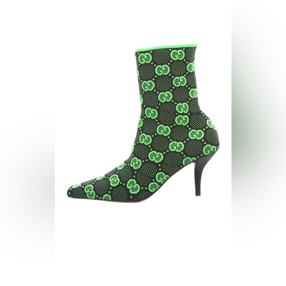NEW Gucci GG Neon Green Sock Boots - Picture 1 of 13